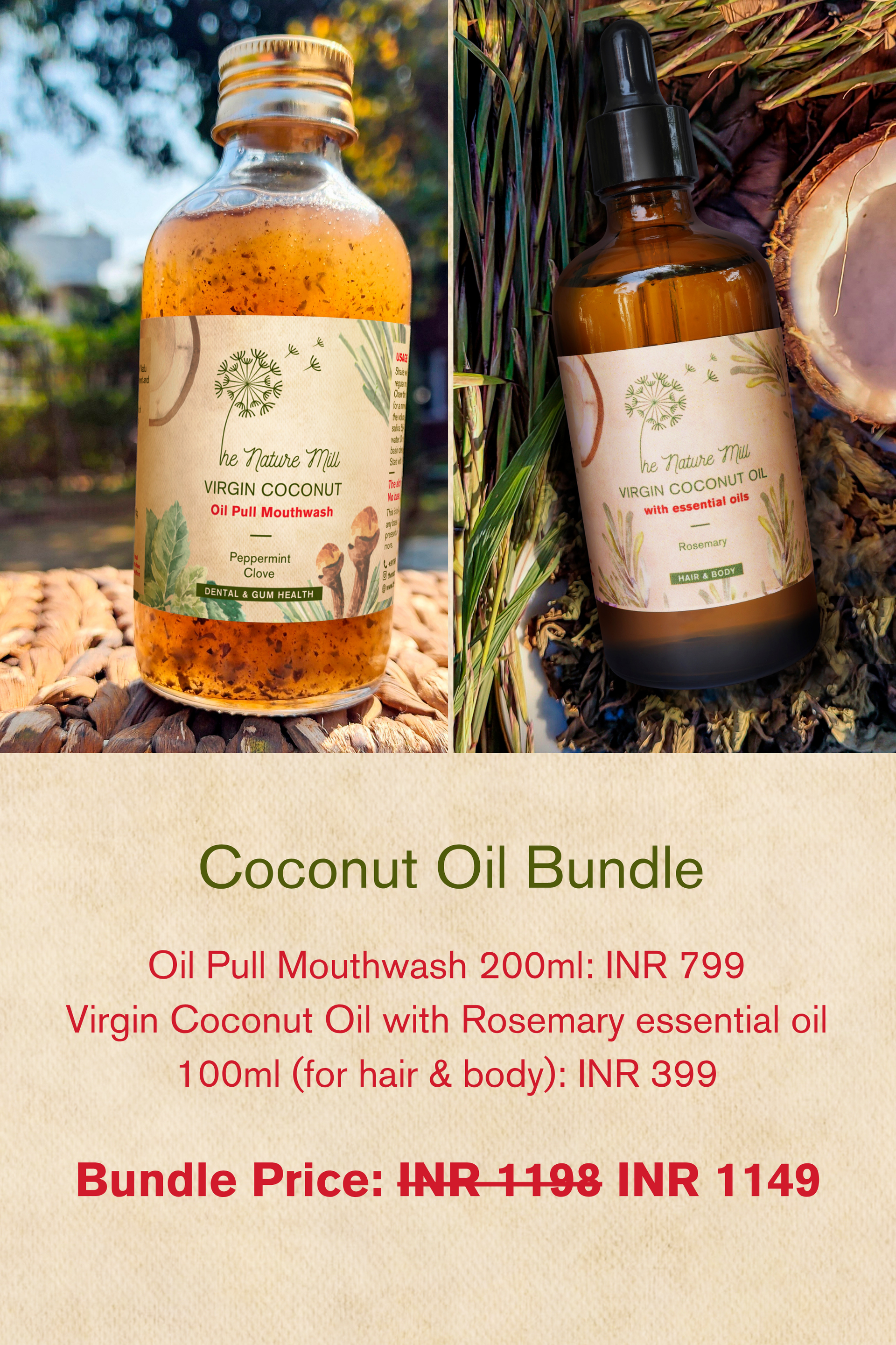 Virgin Coconut Oil Pull Mouthwash | Peppermint Clove – The Nature Mill